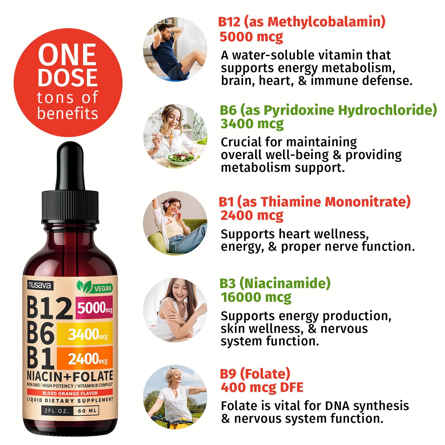 (2 Pack) Vitamin B12 and B6 Liquid Drops, B12 Sublingual Vitamin B Complex - B 12 Vitamin 5000mcg - B12 Methylcobalamin for Energy, Brain, and Heart Support with 27,200 mcg, Raspberry, 80 Servings