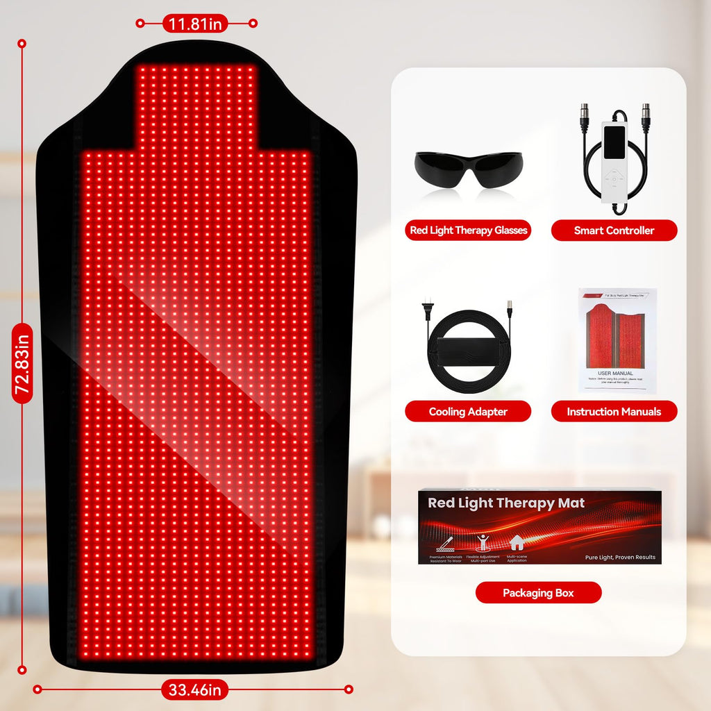 Red Light Therapy for Body,74" x 77.2" Large 2705 LEDs Dual Wavelength (660nm & 850nm) Infrared Therapy Pad, Home Wellness Blanket for Muscle Comfort Skin Rejuvenation