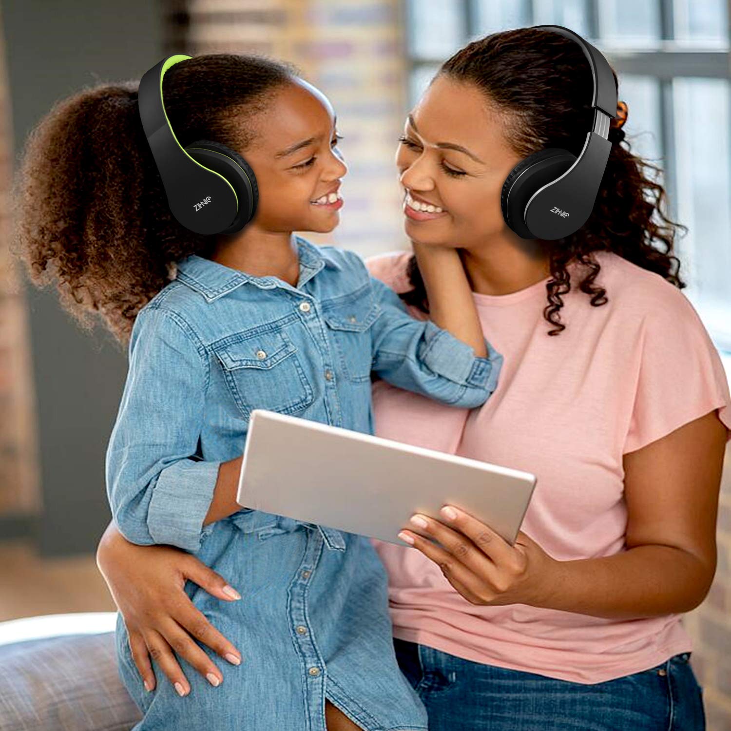 ZIHNIC Bluetooth Headphones Over-Ear, Foldable Wireless and Wired Stereo Headset Micro SD/TF, FM for Cell Phone,PC,Soft Earmuffs &Light Weight for Prolonged Wearing(Rose Gold)