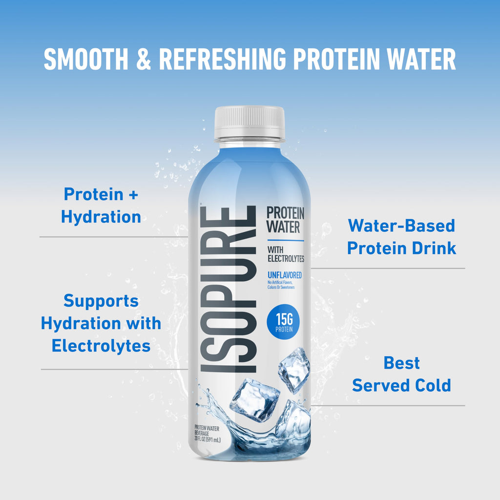 Isopure Clear Whey Isolate Protein Powder, Lactose Free, Gluten Free, Naturally Flavored, Mixed Berry, 20g Protein Per Serving, 14.1 Oz, 16 Servings (Packaging May Vary)