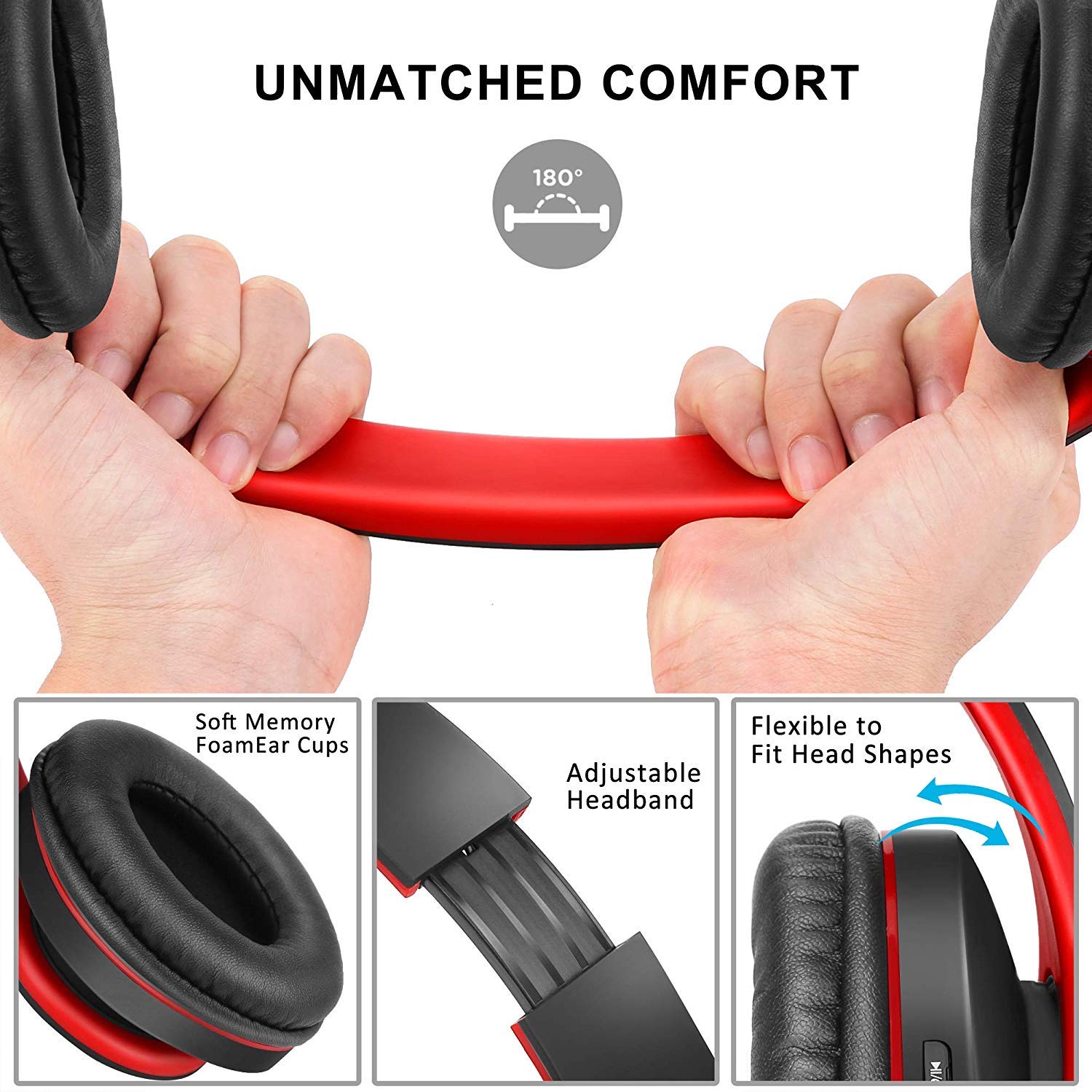 ZIHNIC Bluetooth Headphones Over-Ear, Foldable Wireless and Wired Stereo Headset Micro SD/TF, FM for Cell Phone,PC,Soft Earmuffs &Light Weight for Prolonged Wearing(Rose Gold)