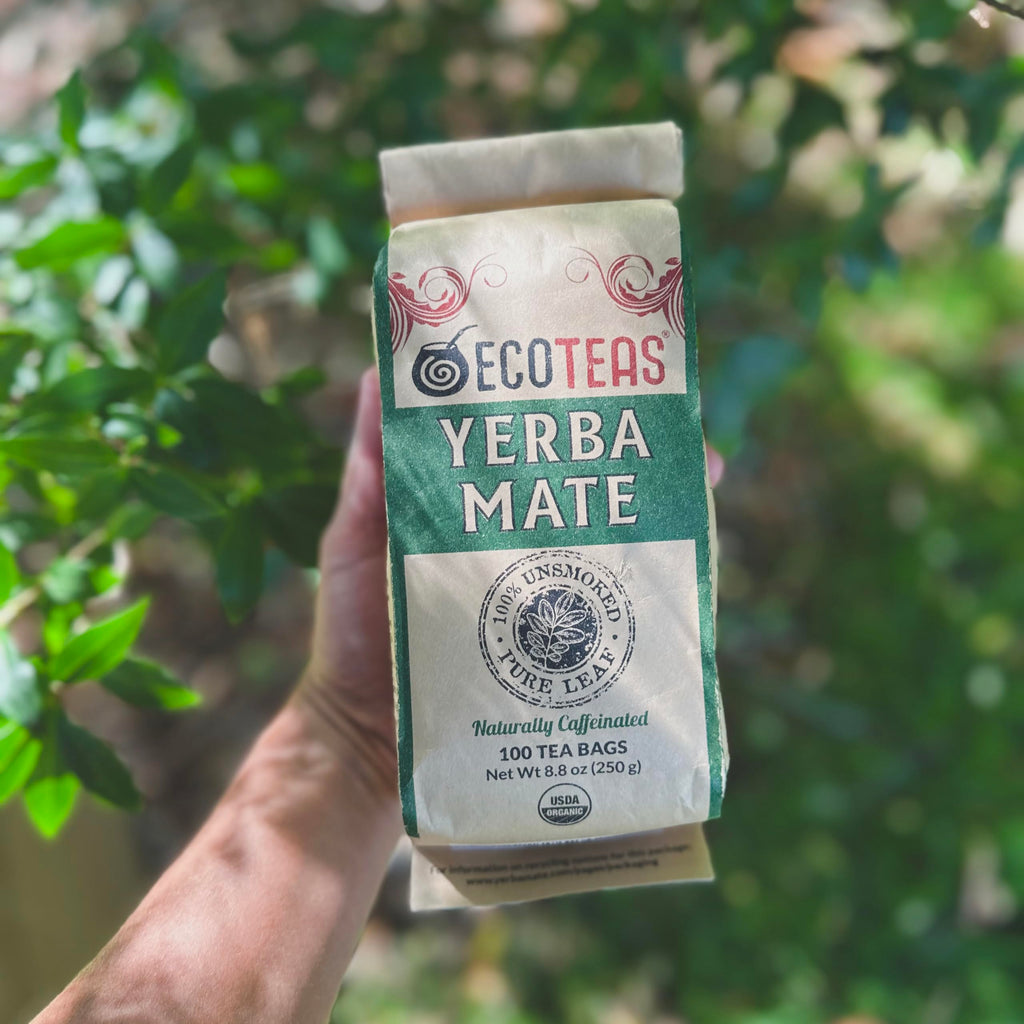 ECOTEAS Premium Organic Yerba Mate Tea Bags – Natural Energy & Detox Herbal Tea – Coffee Alternative - Kosher, Non-GMO, Gluten-Free - 100 Unsmoked Bulk Bags, 8.8 oz (Pack of 1)