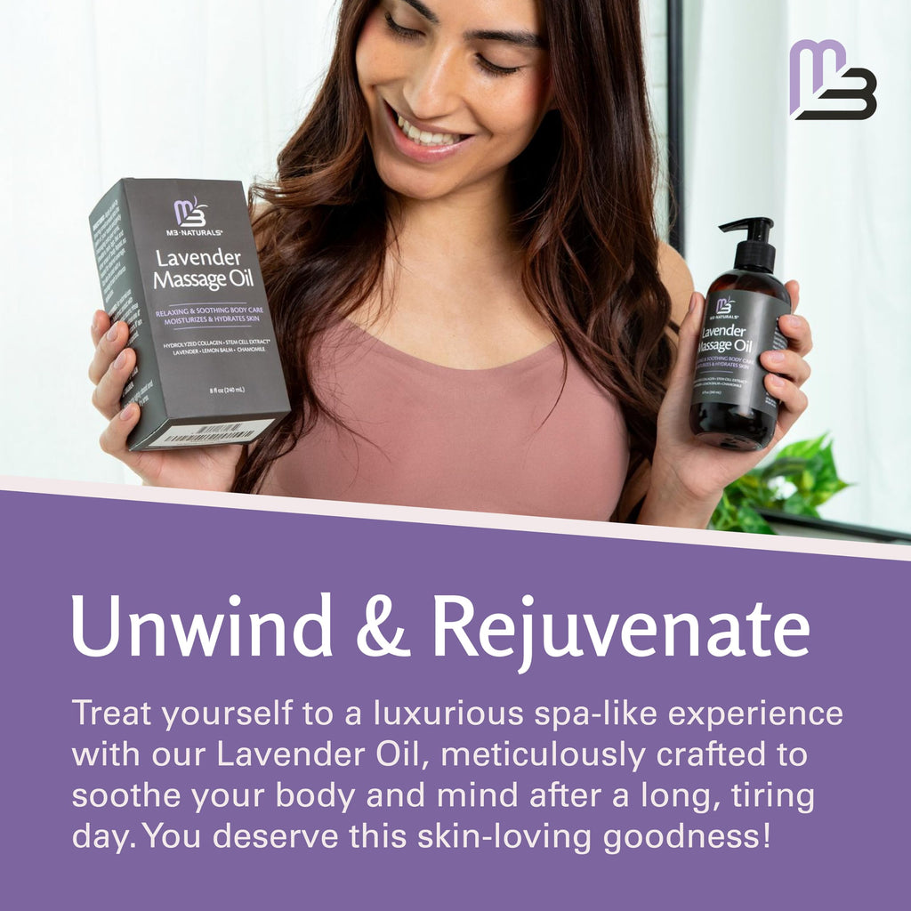 Firming Body Massage Oil with Collagen & Stem Cell – Helps Smooth The Appearance of Cellulite & Improve Skin Texture – Refreshing Aromatherapy Body Oil for Legs & Full Body – 16 Fl Oz