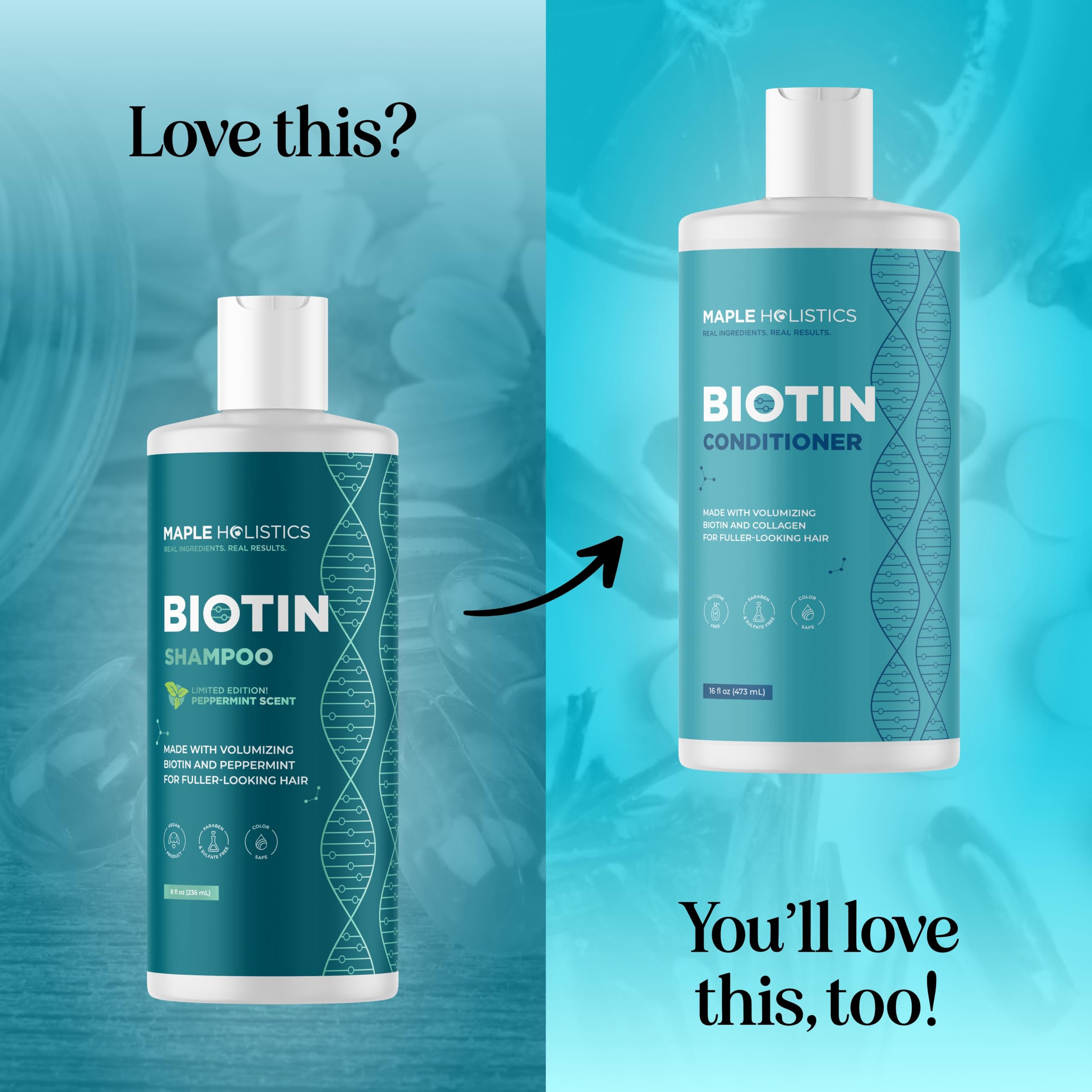 Rosemary and Biotin Shampoo for Thinning Hair - Vegan Volumizing Shampoo for Fine Hair with B Vitamins Argan Oil & Tea Tree Essential Oil - Paraben Silicone and Sulfate Free Vegan Formula (8 Fl Oz)