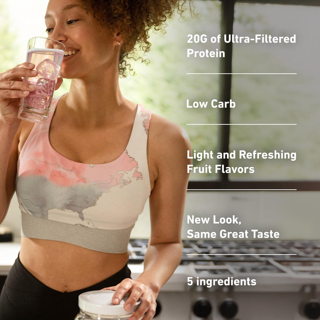 Isopure Clear Whey Isolate Protein Powder, Lactose Free, Gluten Free, Naturally Flavored, Mixed Berry, 20g Protein Per Serving, 14.1 Oz, 16 Servings (Packaging May Vary)