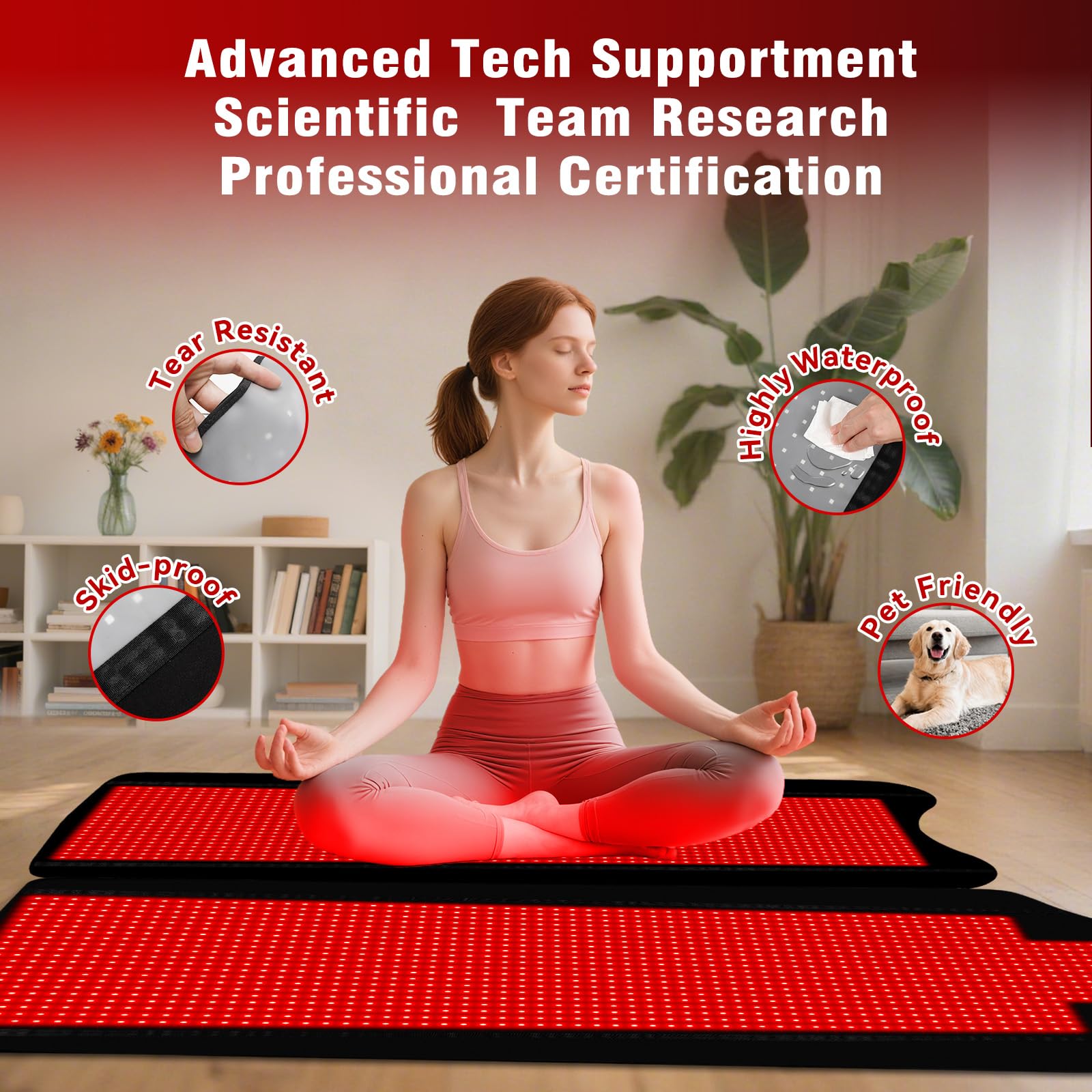 Red Light Therapy for Body,74" x 77.2" Large 2705 LEDs Dual Wavelength (660nm & 850nm) Infrared Therapy Pad, Home Wellness Blanket for Muscle Comfort Skin Rejuvenation
