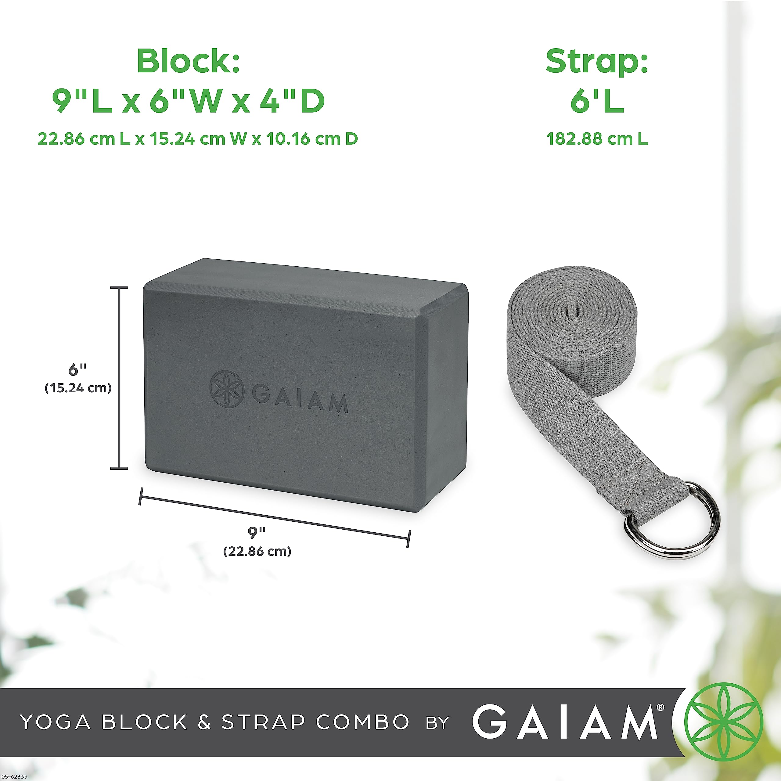 Gaiam Yoga Block - Supportive Latex-Free Eva Foam - Soft Non-Slip Surface with Beveled Edges for Yoga, Pilates, Meditation - Yoga Accessories for Stability, Balance, Deepen Stretches