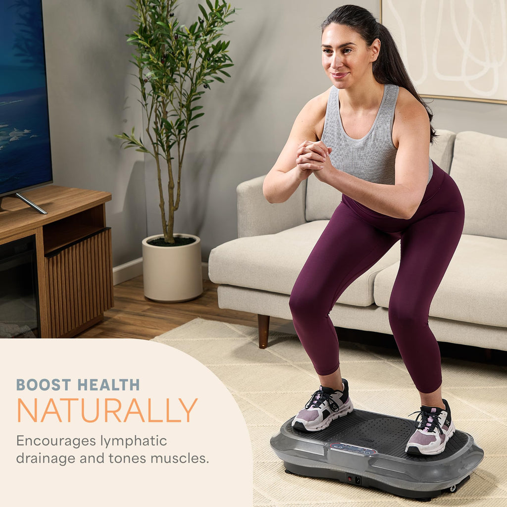 Lifepro Waver Vibration Plate Exercise Machine for Lymphatic Drainage, Muscle Activation, Full-Body Workout Vibrating Platform with Loop Bands, Fitness Equipment for Strength Toning & Fat Loss