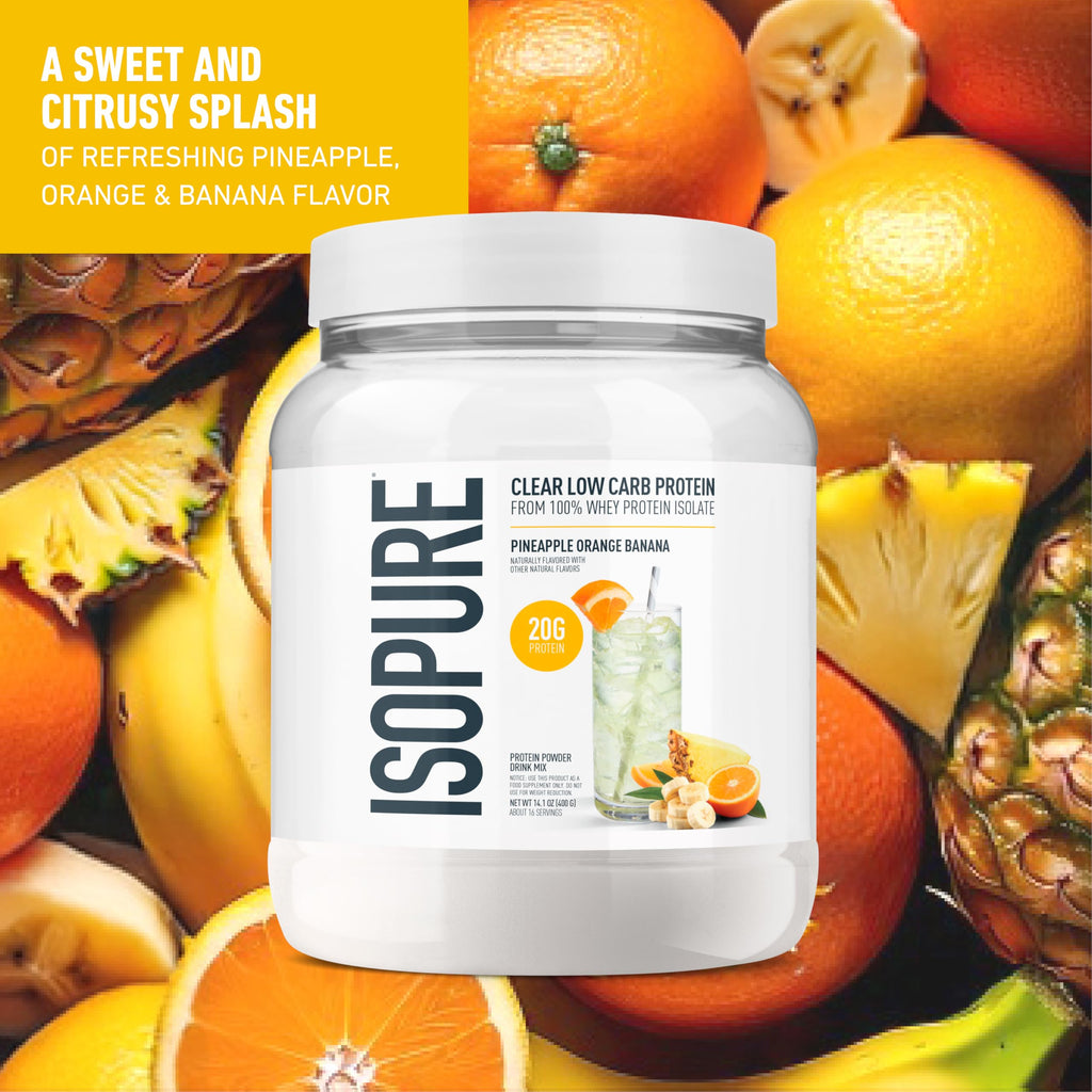 Isopure Clear Whey Isolate Protein Powder, Lactose Free, Gluten Free, Naturally Flavored, Mixed Berry, 20g Protein Per Serving, 14.1 Oz, 16 Servings (Packaging May Vary)