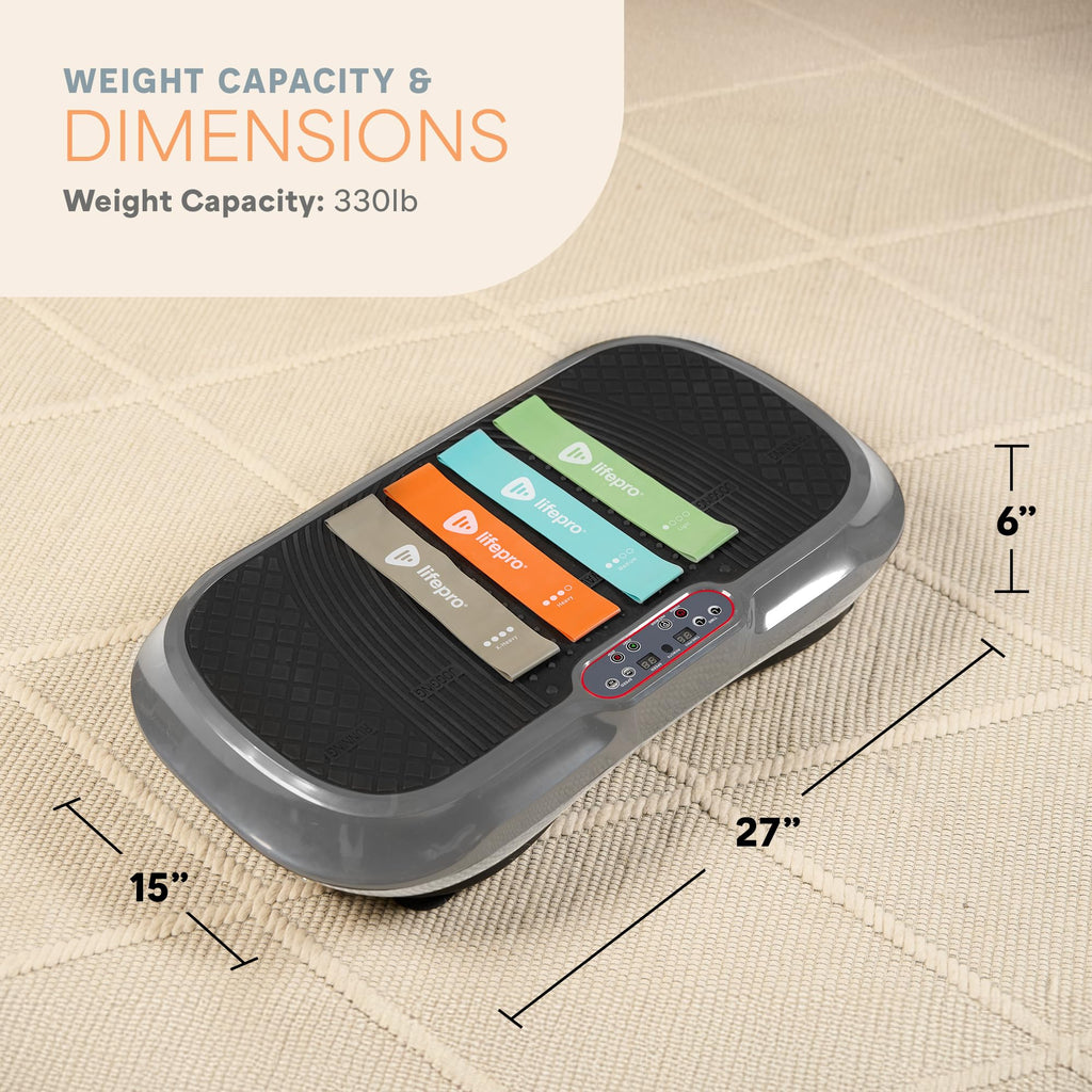 Lifepro Waver Vibration Plate Exercise Machine for Lymphatic Drainage, Muscle Activation, Full-Body Workout Vibrating Platform with Loop Bands, Fitness Equipment for Strength Toning & Fat Loss