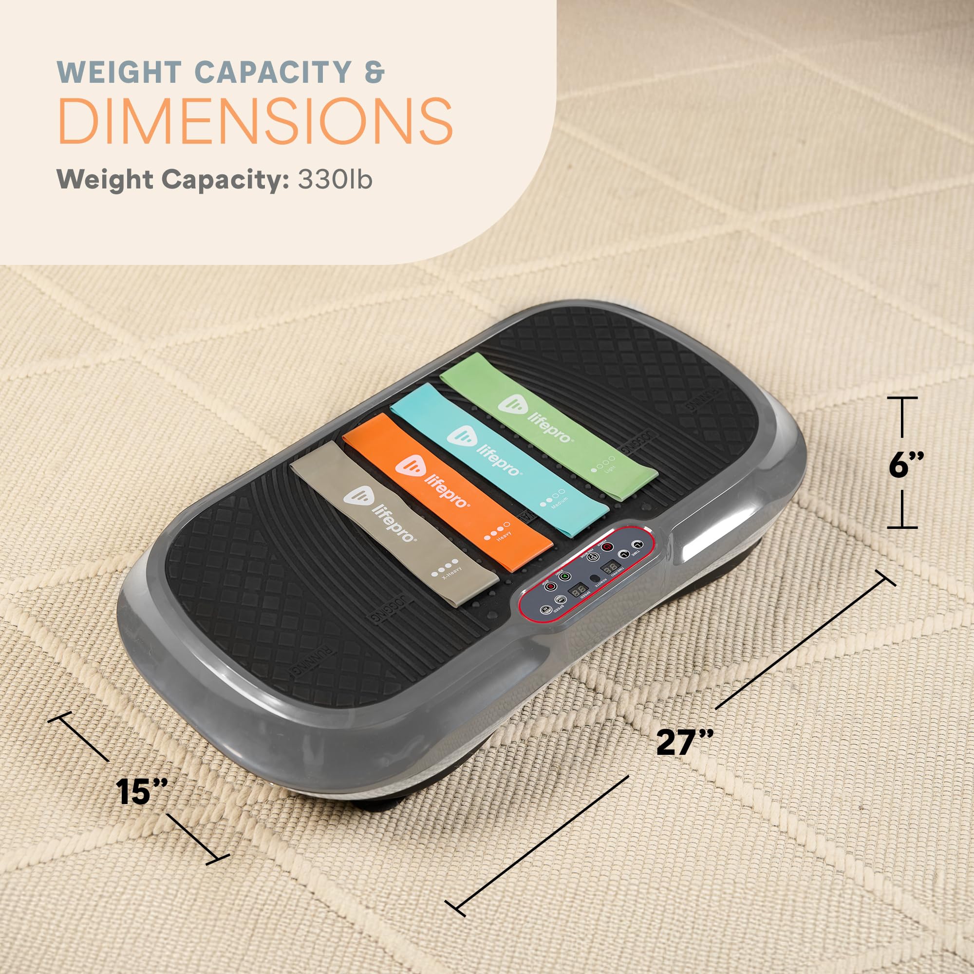 Lifepro Waver Vibration Plate Exercise Machine for Lymphatic Drainage, Muscle Activation, Full-Body Workout Vibrating Platform with Loop Bands, Fitness Equipment for Strength Toning & Fat Loss