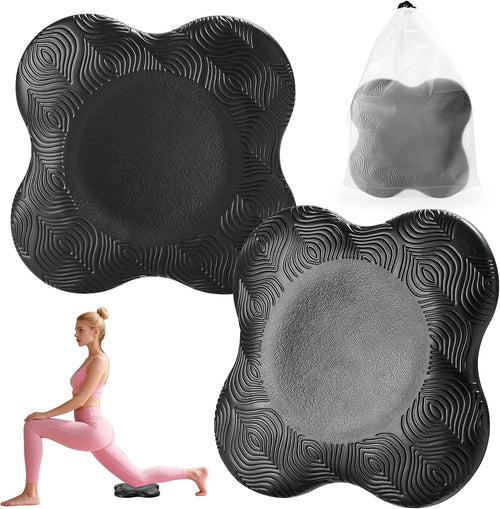 2 Pack Yoga Knee Pads Mat Set - Extra Thick Foam Kneeling Pad Cushion for Knees, Elbows, Wrists, Head - Yoga Essentials for Women Men, Non-Slip Pilates, Meditation, Floor Workouts