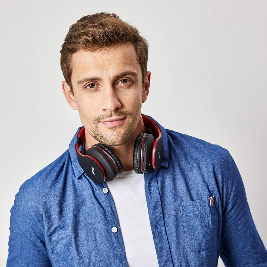 ZIHNIC Bluetooth Headphones Over-Ear, Foldable Wireless and Wired Stereo Headset Micro SD/TF, FM for Cell Phone,PC,Soft Earmuffs &Light Weight for Prolonged Wearing(Rose Gold)