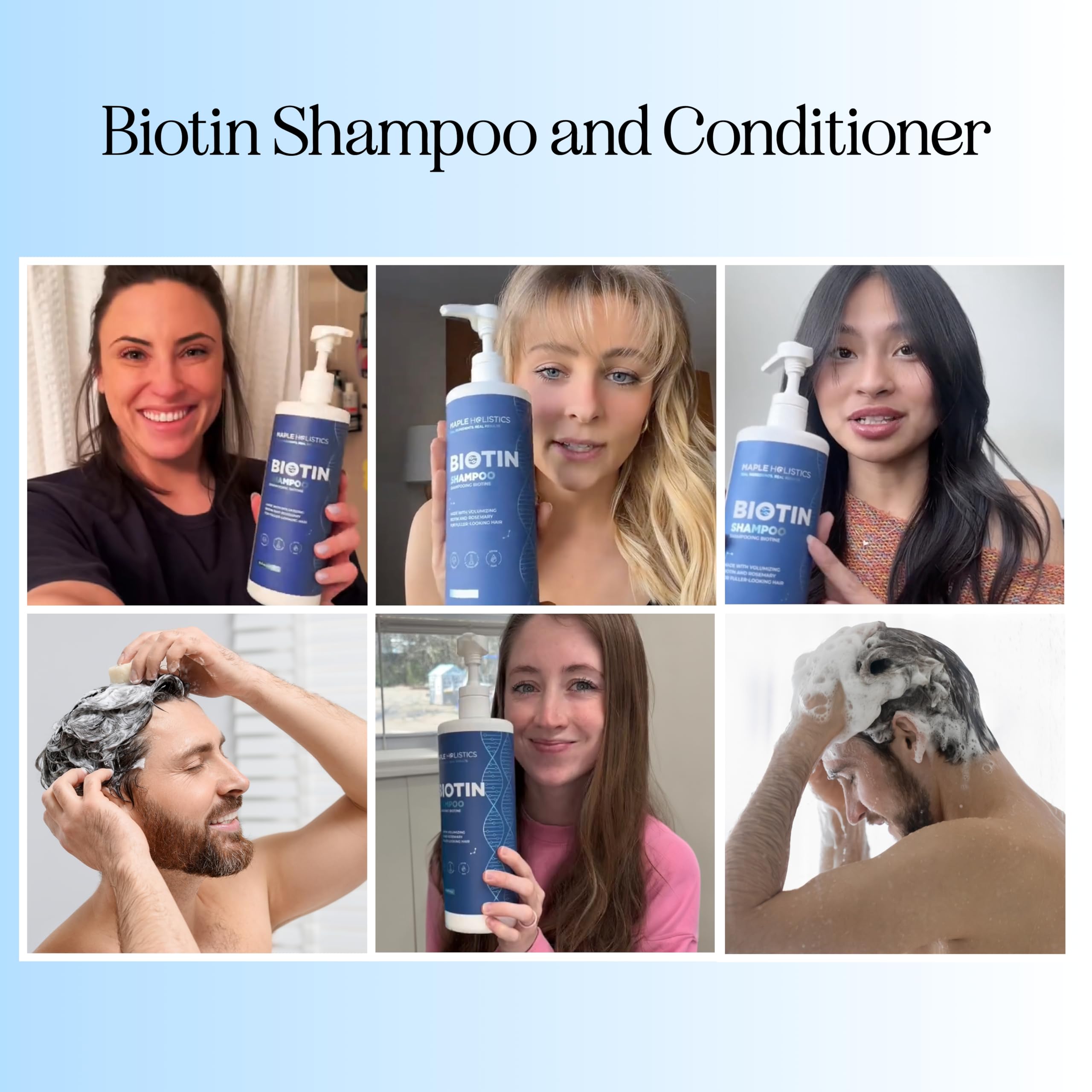Rosemary and Biotin Shampoo for Thinning Hair - Vegan Volumizing Shampoo for Fine Hair with B Vitamins Argan Oil & Tea Tree Essential Oil - Paraben Silicone and Sulfate Free Vegan Formula (8 Fl Oz)