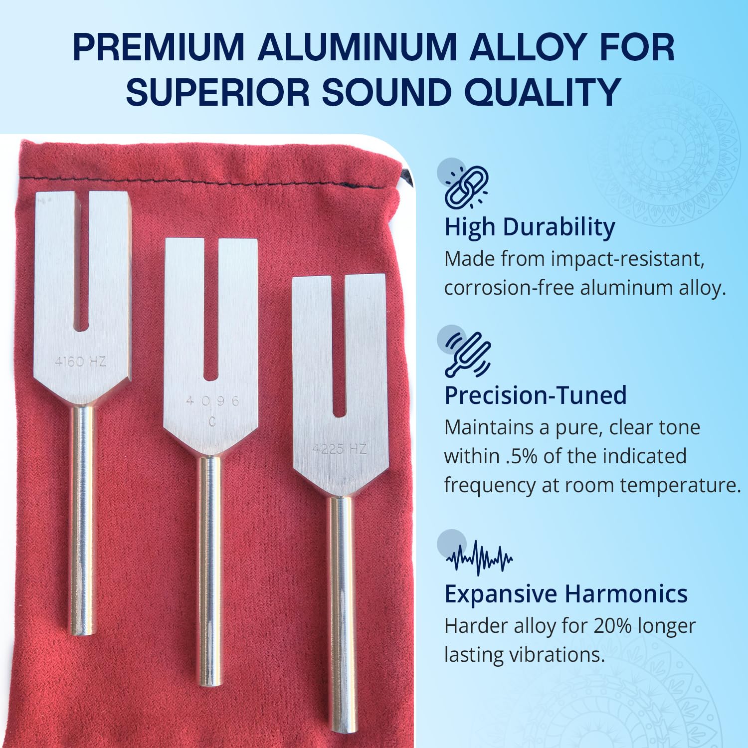 Solfeggio Tuning Forks Set for Healing – 9 Chakra Frequencies 174Hz to 963Hz | Precision-Machined Aluminum Alloy | Made in USA | Chakra Healing, Sound Therapy, Reiki, Yoga, Energy Balancing Tools.