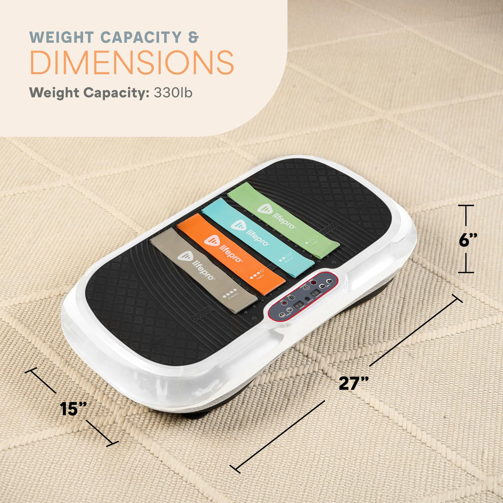 Lifepro Waver Vibration Plate Exercise Machine for Lymphatic Drainage, Muscle Activation, Full-Body Workout Vibrating Platform with Loop Bands, Fitness Equipment for Strength Toning & Fat Loss