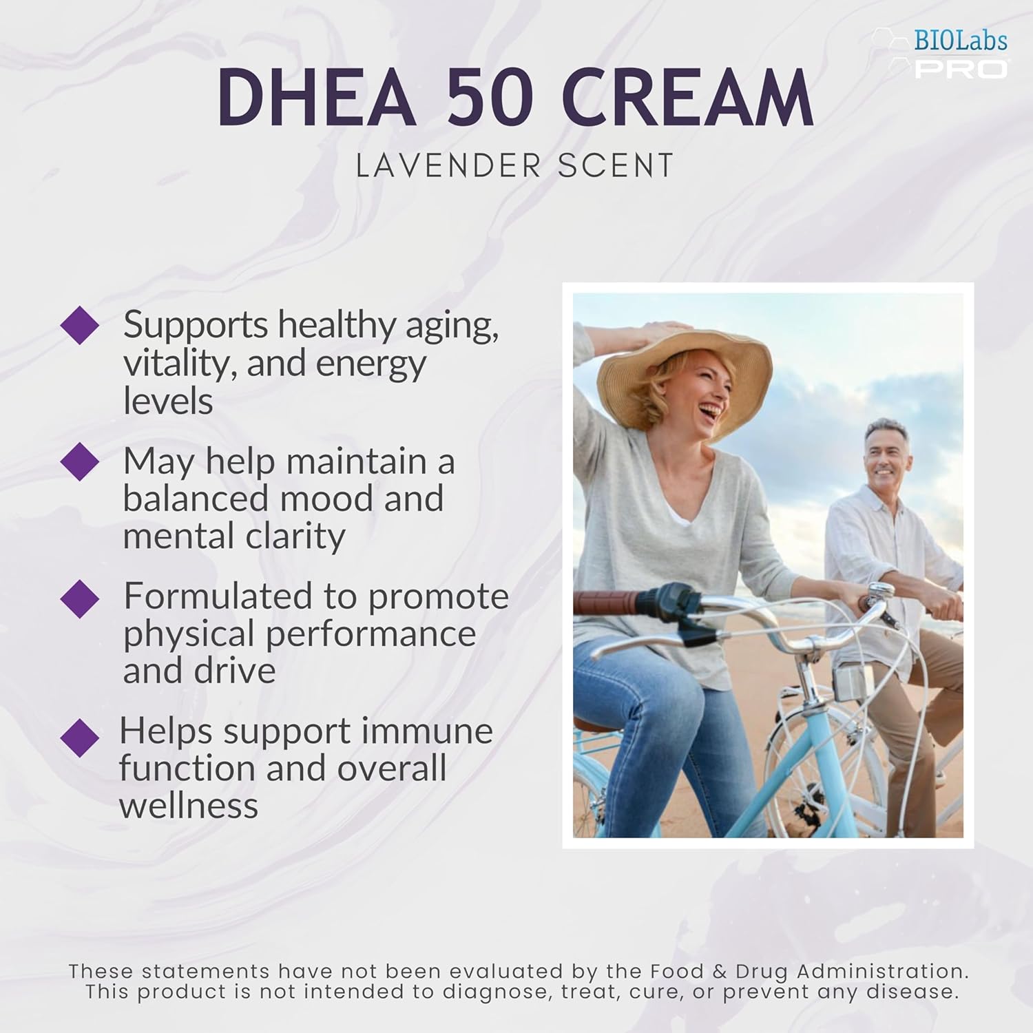 DHEA Cream 50mg for Women and Men, Maximum Strength Natural DHEA Cosmetic Formulation for Skin Hydration Balance, Pure, Non-GMO, Gluten-Free, Paraben-Free, Skin Cream 2-Month Supply (Unscented - 3oz)