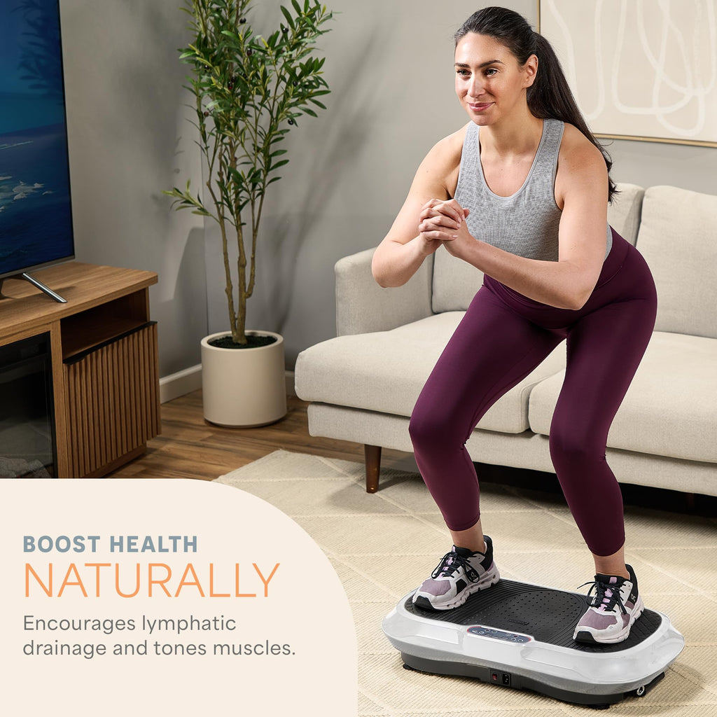 Lifepro Waver Vibration Plate Exercise Machine for Lymphatic Drainage, Muscle Activation, Full-Body Workout Vibrating Platform with Loop Bands, Fitness Equipment for Strength Toning & Fat Loss