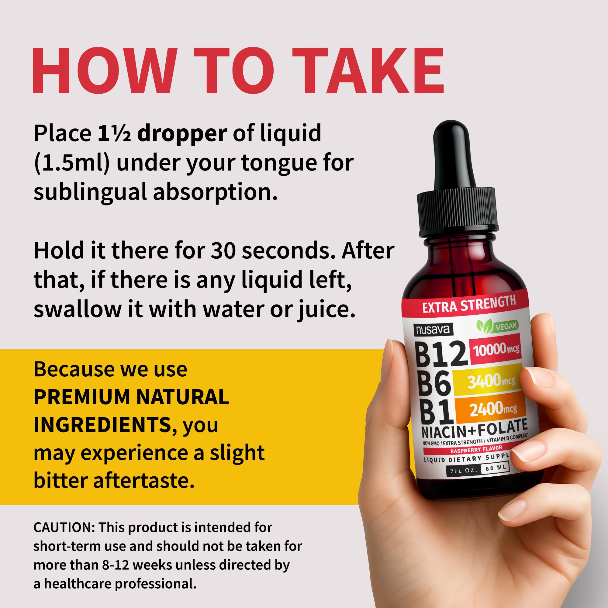 (2 Pack) Vitamin B12 and B6 Liquid Drops, B12 Sublingual Vitamin B Complex - B 12 Vitamin 5000mcg - B12 Methylcobalamin for Energy, Brain, and Heart Support with 27,200 mcg, Raspberry, 80 Servings