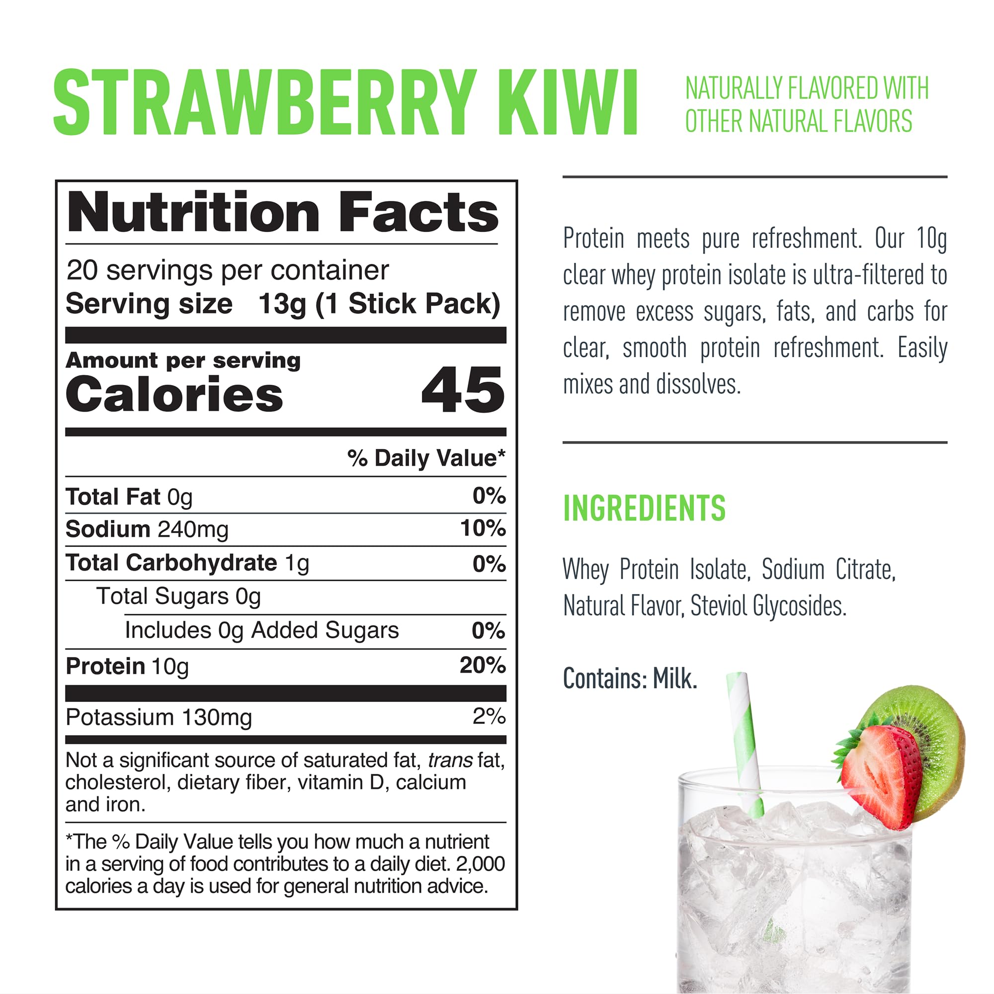 Isopure Clear Whey Isolate Protein Powder, Lactose Free, Gluten Free, Naturally Flavored, Mixed Berry, 20g Protein Per Serving, 14.1 Oz, 16 Servings (Packaging May Vary)