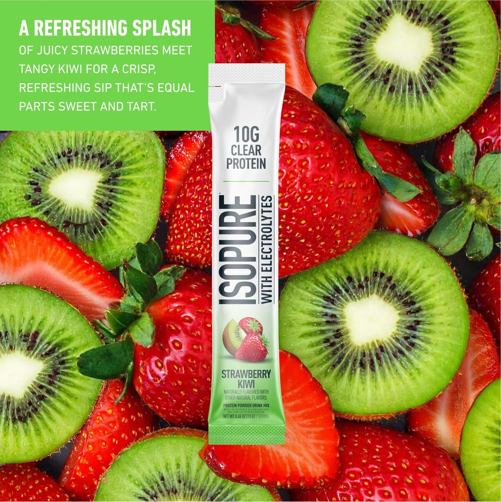 Isopure Clear Whey Isolate Protein Powder, Lactose Free, Gluten Free, Naturally Flavored, Mixed Berry, 20g Protein Per Serving, 14.1 Oz, 16 Servings (Packaging May Vary)
