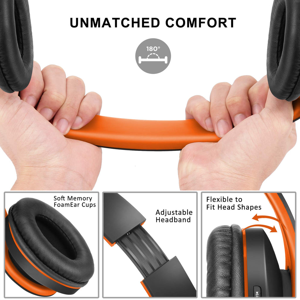 ZIHNIC Bluetooth Headphones Over-Ear, Foldable Wireless and Wired Stereo Headset Micro SD/TF, FM for Cell Phone,PC,Soft Earmuffs &Light Weight for Prolonged Wearing(Rose Gold)