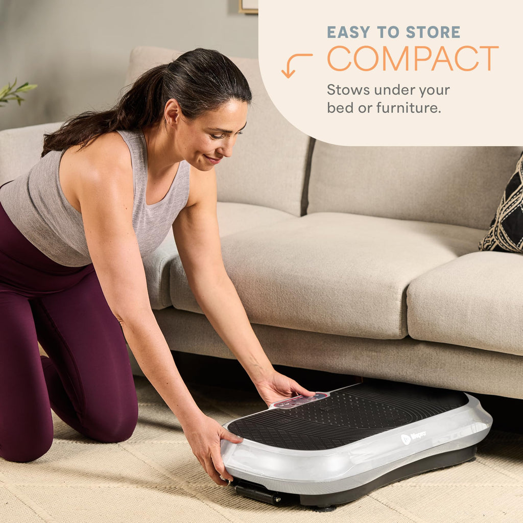 Lifepro Waver Vibration Plate Exercise Machine for Lymphatic Drainage, Muscle Activation, Full-Body Workout Vibrating Platform with Loop Bands, Fitness Equipment for Strength Toning & Fat Loss