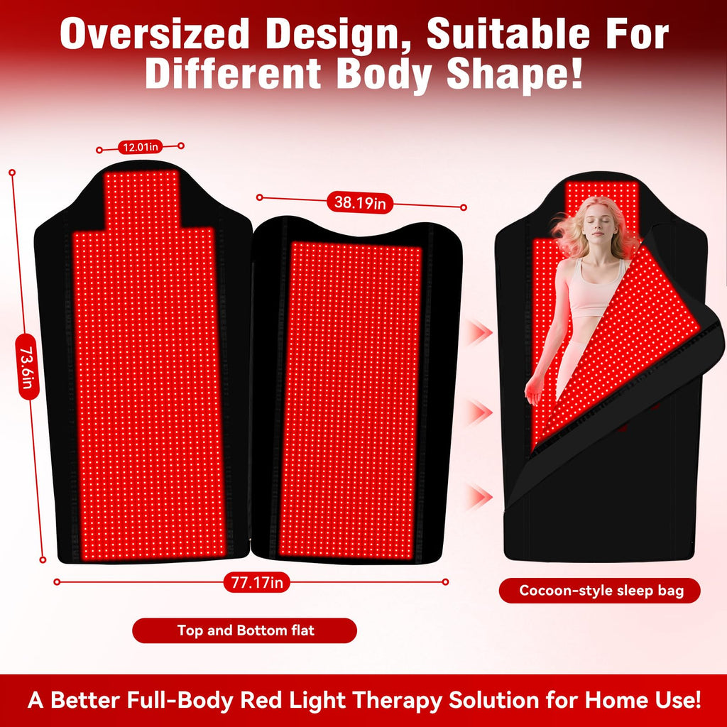 Red Light Therapy for Body,74" x 77.2" Large 2705 LEDs Dual Wavelength (660nm & 850nm) Infrared Therapy Pad, Home Wellness Blanket for Muscle Comfort Skin Rejuvenation