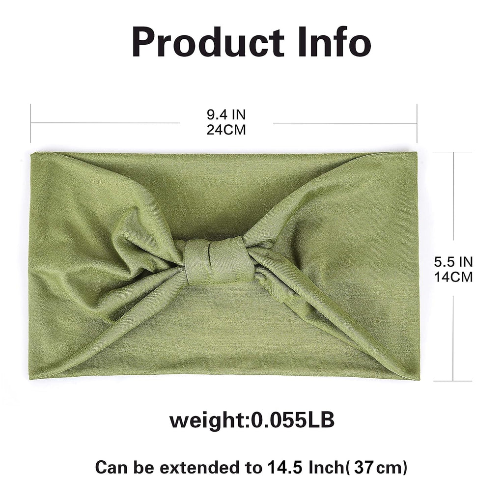 GiLi 6 Pack Wide Headbands for Women Non Slip Soft Elastic Hair Bands Yoga Running Sports Workout Gym Head Wraps, Knotted Cotton Cloth African Turbans Bandana (with 6 Pcs Hair Ties)
