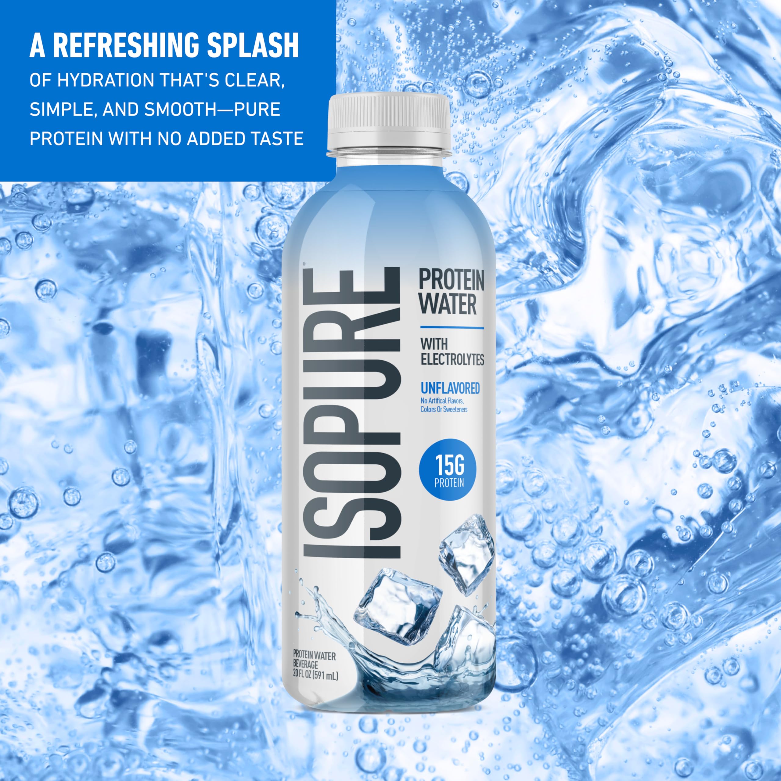Isopure Clear Whey Isolate Protein Powder, Lactose Free, Gluten Free, Naturally Flavored, Mixed Berry, 20g Protein Per Serving, 14.1 Oz, 16 Servings (Packaging May Vary)